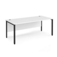 Maestro 25 straight desk 1800mm x 800mm - black bench leg frame and white top