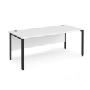 Maestro 25 straight desk 1800mm x 800mm - black bench leg frame and white top