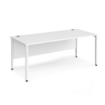 Maestro 25 straight desk 1800mm x 800mm - white bench leg frame and white top