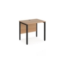 Maestro 25 straight desk 800mm x 600mm - black bench leg frame and beech top