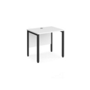 Maestro 25 straight desk 800mm x 600mm - black bench leg frame and white top