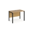 Maestro 25 straight desk 1000mm x 600mm - black bench leg frame and oak top