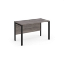 Maestro 25 straight desk 1200mm x 600mm - black bench leg frame and grey oak top
