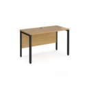 Maestro 25 straight desk 1200mm x 600mm - black bench leg frame and oak top