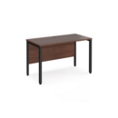 Maestro 25 straight desk 1200mm x 600mm - black bench leg frame and walnut top