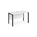 Maestro 25 straight desk 1200mm x 600mm - black bench leg frame and white top