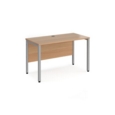 Maestro 25 straight desk 1200mm x 600mm - silver bench leg frame and beech top