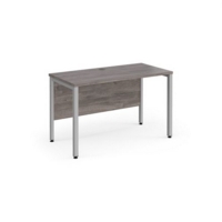 Maestro 25 straight desk 1200mm x 600mm - silver bench leg frame and grey oak top