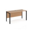 Maestro 25 straight desk 1400mm x 600mm - black bench leg frame and beech top