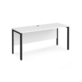 Maestro 25 straight desk 1600mm x 600mm - black bench leg frame and white top