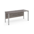 Maestro 25 straight desk 1600mm x 600mm - silver bench leg frame and grey oak top