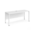 Maestro 25 straight desk 1600mm x 600mm - white bench leg frame and white top