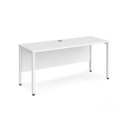 Maestro 25 straight desk 1600mm x 600mm - white bench leg frame and white top