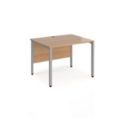 Maestro 25 straight desk 800mm x 800mm - silver bench leg frame and beech top