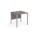 Maestro 25 straight desk 800mm x 800mm - silver bench leg frame and grey oak top