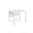 Maestro 25 straight desk 800mm x 800mm - white bench leg frame and white top