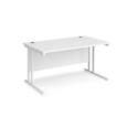 Maestro 25 straight desk 1400mm x 800mm - white cantilever leg frame and white top