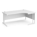 Maestro 25 right hand ergonomic desk 1800mm wide - white cantilever leg frame and white top
