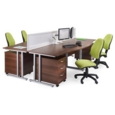 Maestro 25 straight desk 1600mm x 600mm - white cantilever leg frame and walnut top