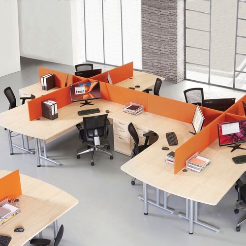 Maestro 25 straight desk 800mm x 800mm - silver cantilever leg frame and beech top