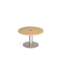 Monza circular coffee table 800mm with central circular cutout 80mm - oak