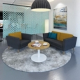 Monza circular coffee table with flat round black base 800mm - kendal oak