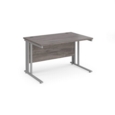 Maestro 25 straight desk 1200mm x 800mm - silver cable managed leg frame and grey oak top