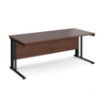 Maestro 25 straight desk 1800mm x 800mm - black cable managed leg frame and walnut top