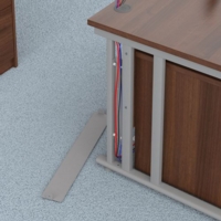 Maestro 25 straight desk 1800mm x 800mm with two x 3 drawer pedestals - silver cable managed leg frame and white top
