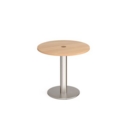 Monza circular dining table 800mm with central circular cutout 80mm - beech