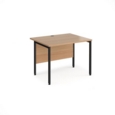 Maestro 25 straight desk 1000mm x 800mm - black H-frame leg and beech top