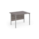 Maestro 25 straight desk 1000mm x 800mm - silver H-frame leg and grey oak top