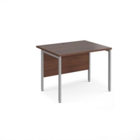 Maestro 25 straight desk 1000mm x 800mm - silver H-frame leg and walnut top