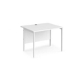 Maestro 25 straight desk 1000mm x 800mm - white H-frame leg and white top