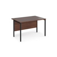 Maestro 25 straight desk 1200mm x 800mm - black H-frame leg and walnut top