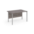 Maestro 25 straight desk 1200mm x 800mm - silver H-frame leg and grey oak top