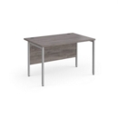 Maestro 25 straight desk 1200mm x 800mm - silver H-frame leg and grey oak top