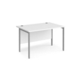 Maestro 25 straight desk 1200mm x 800mm - silver H-frame leg and white top