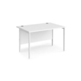 Maestro 25 straight desk 1200mm x 800mm - white H-frame leg and white top