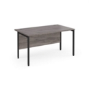 Maestro 25 straight desk 1400mm x 800mm - black H-frame leg and grey oak top