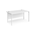 Maestro 25 straight desk 1400mm x 800mm - white H-frame leg and white top