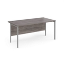 Maestro 25 straight desk 1600mm x 800mm - silver H-frame leg and grey oak top