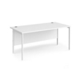 Maestro 25 straight desk 1600mm x 800mm - white H-frame leg and white top