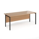 Maestro 25 straight desk 1800mm x 800mm - black H-frame leg and beech top