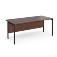 Maestro 25 straight desk 1800mm x 800mm - black H-frame leg and walnut top