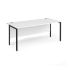 Maestro 25 straight desk 1800mm x 800mm - black H-frame leg and white top