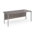 Maestro 25 straight desk 1800mm x 800mm - silver H-frame leg and grey oak top