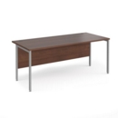 Maestro 25 straight desk 1800mm x 800mm - silver H-frame leg and walnut top