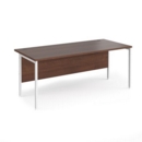 Maestro 25 straight desk 1800mm x 800mm - white H-frame leg and walnut top