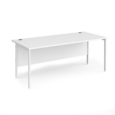 Maestro 25 straight desk 1800mm x 800mm - white H-frame leg and white top